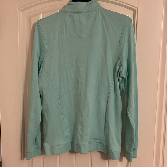 PETER MILLAR women’s size large light blue long sleeve 100% cotton fulll zip  up - Picture 6 of 10